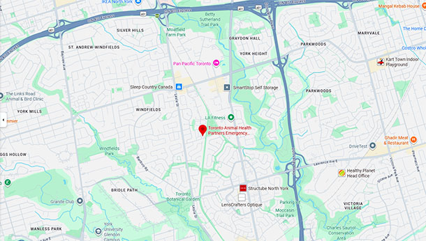TAHP Specialty Emergency Animal Hospital Location Map