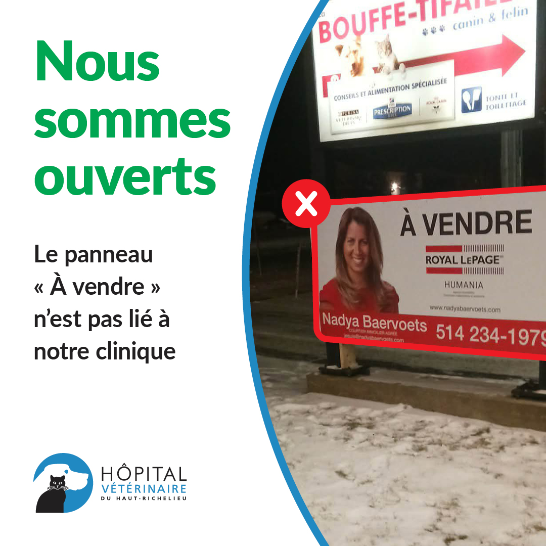 Info panneau à vendre non lié à la clinique